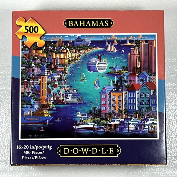 Dowdle Folk Art Jigsaw Puzzle BAHAMAS 500 Piece, 16 x 20 Collectible - Picture 1 of 4